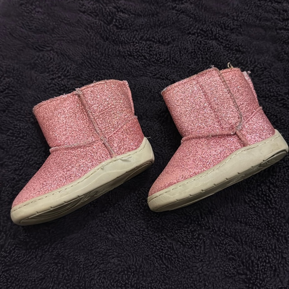 Pink Glitter Baby Boots
